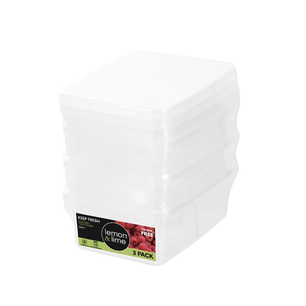 3 Pack Keep Fresh Food Storage Container 300ml