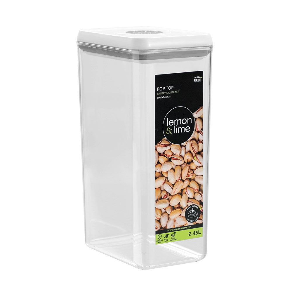 Poptop Pantry Container Rectangle 2.45L