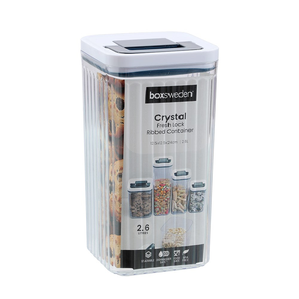 Crystal Ribbed Fresh Lock Container 2.6L