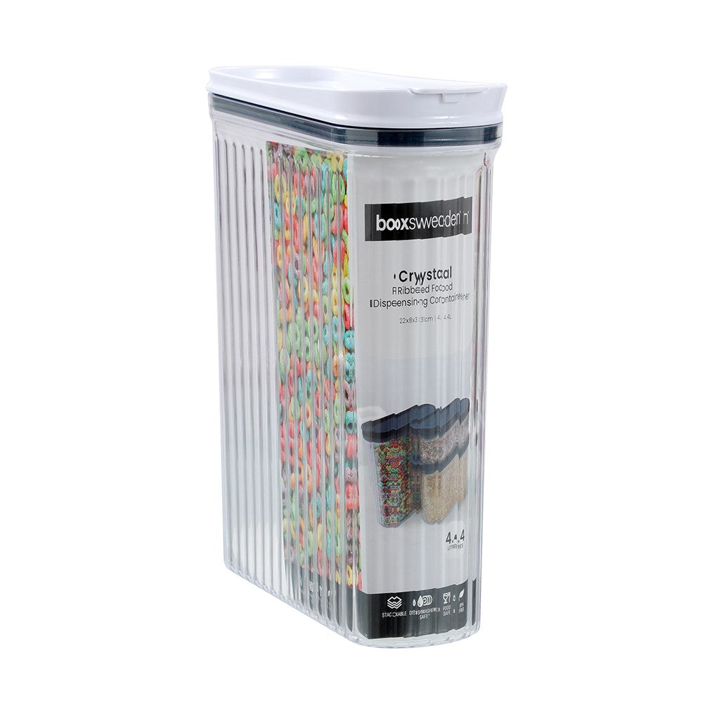Crystal Ribbed Food Dispensing Container 4.4L