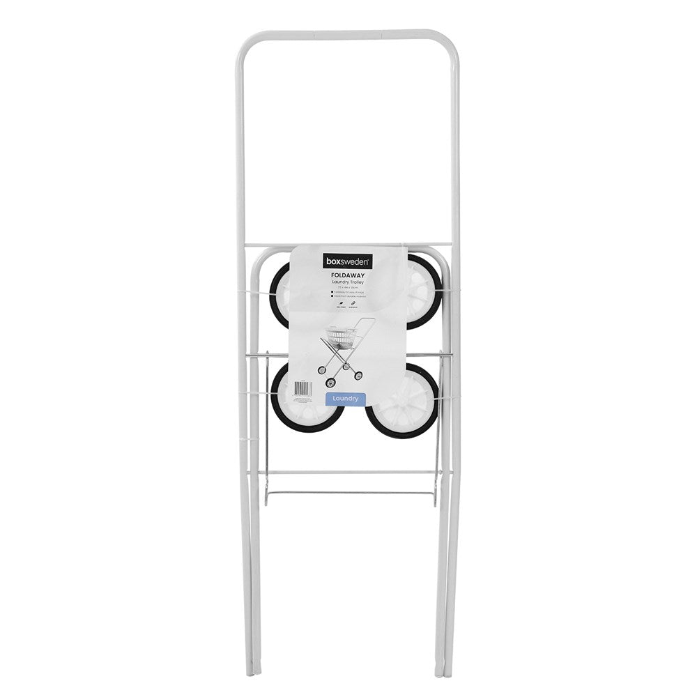 Foldaway Laundry Trolley 75 x 44 x 91cm - White