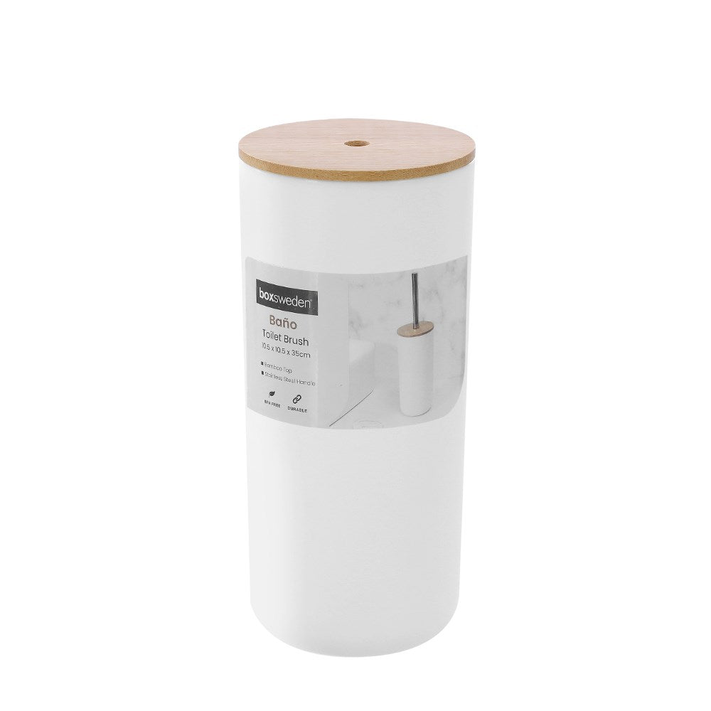 Toilet Brush Stainless Steel Handle Bamboo Top