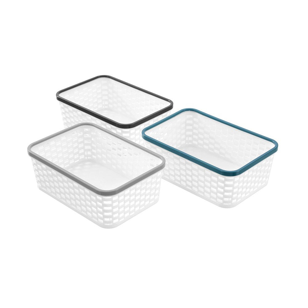 Brik Basket Medium 26cm x 17.5cm x 10cm Assorted 3 Pack