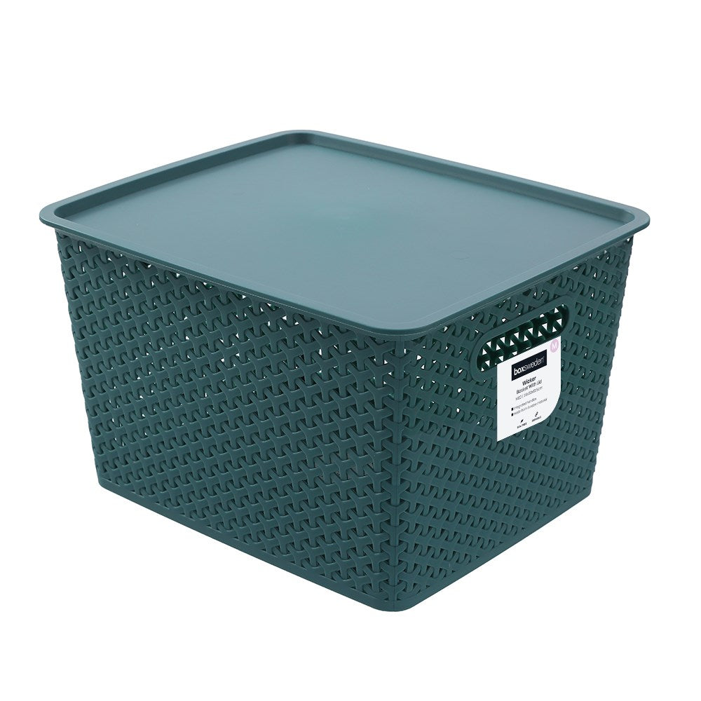 Lidded Wicker Basket 19L