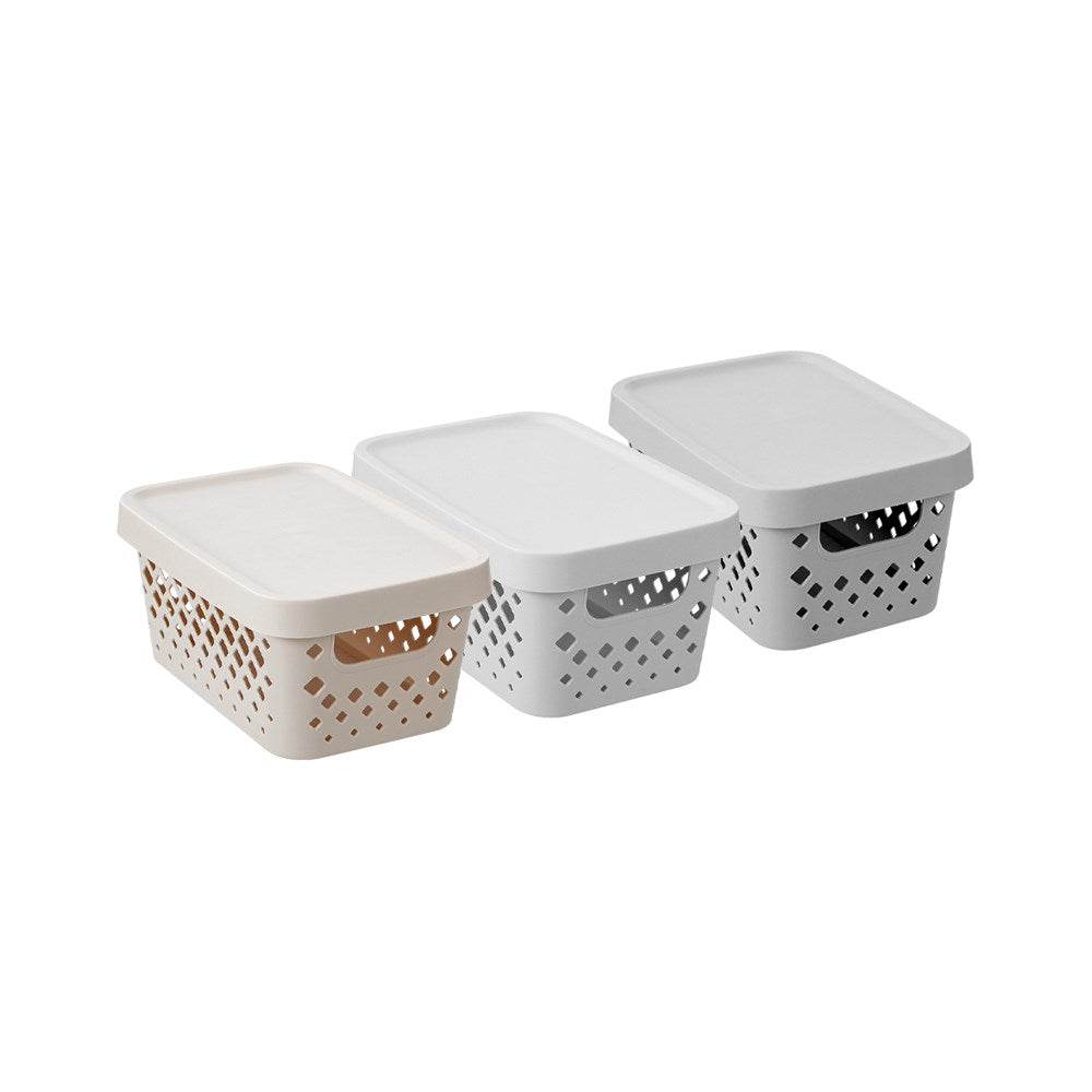 Kept Diamond Storage Basket Lidded 4L