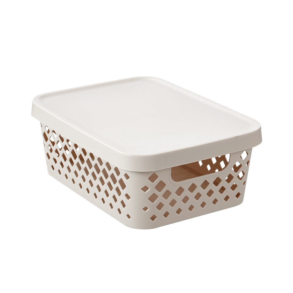 Kept Diamond Storage Basket Lidded 10L
