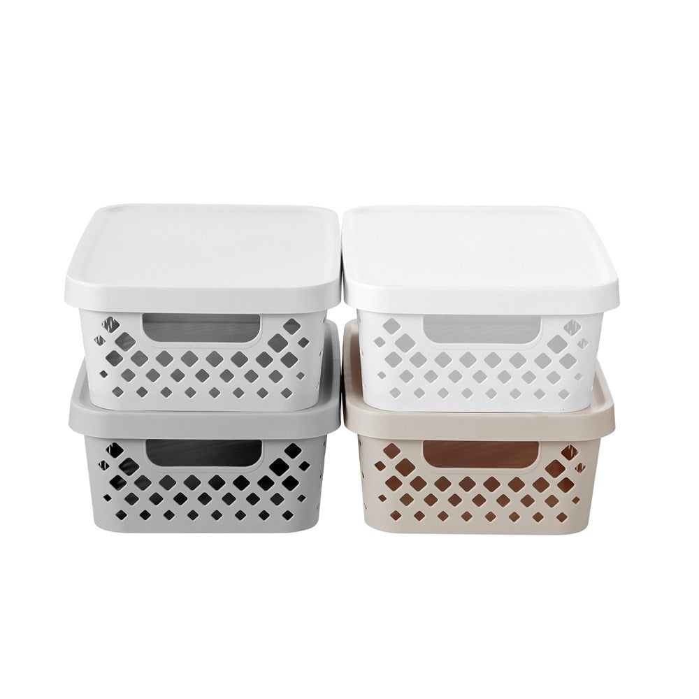 Kept Diamond Storage Basket Lidded 10L