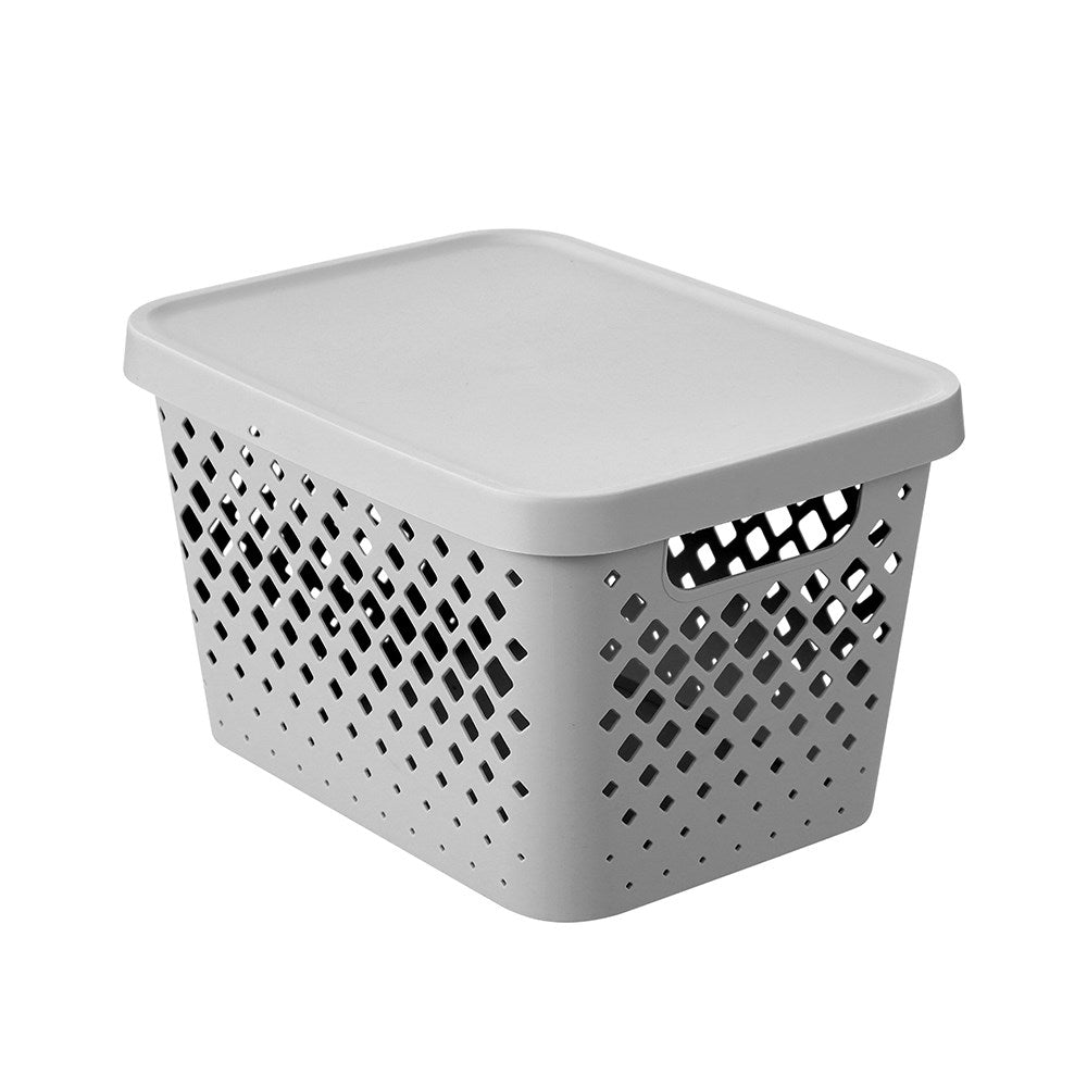 Kept Diamond Storage Basket Lidded 16L