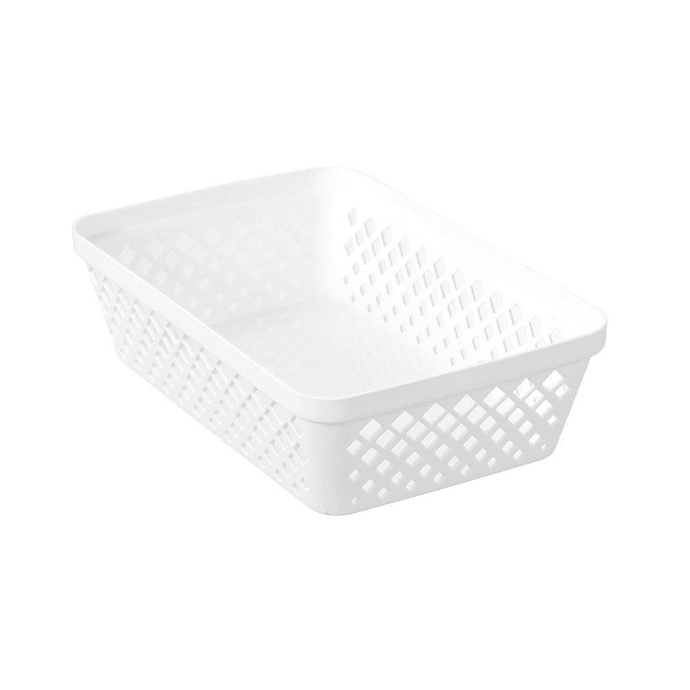 Diamond Organiser Tray 23.5cm x 16cm x 6.5cm White
