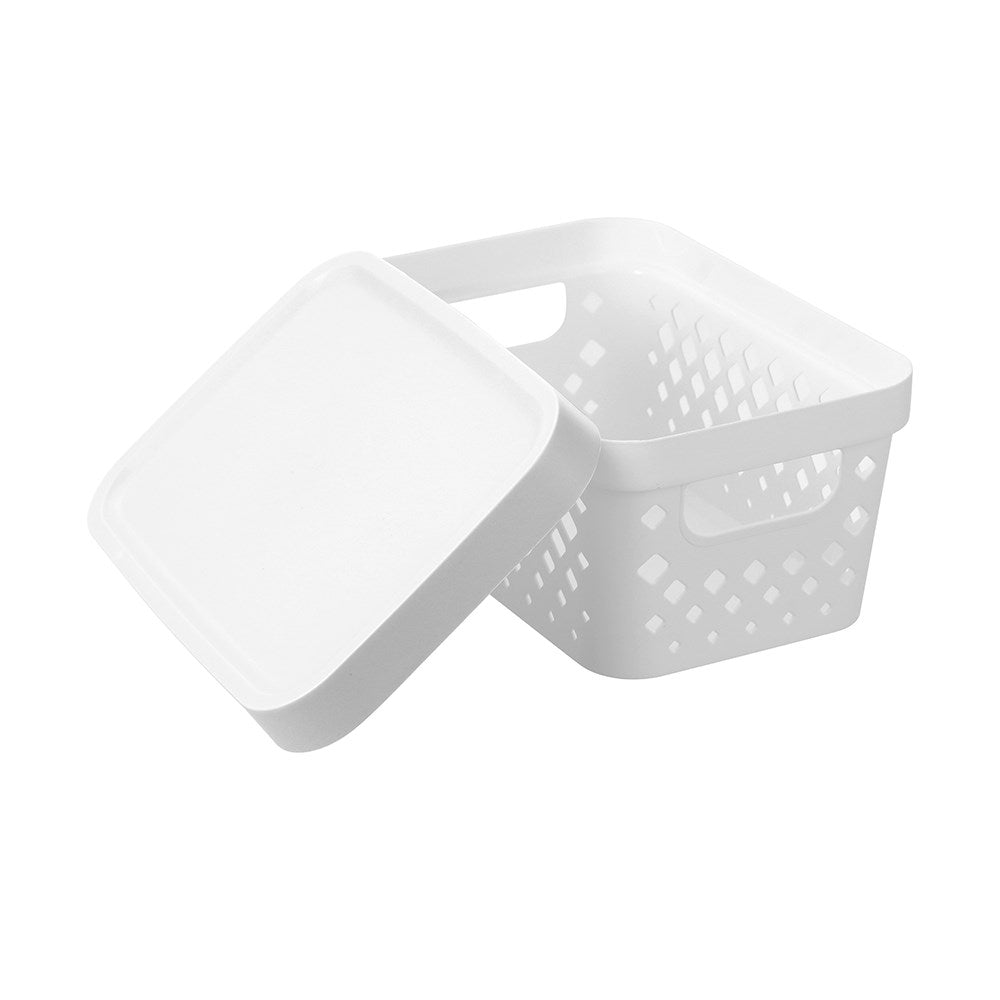 Diamond Lidded Storage Basket 4L
