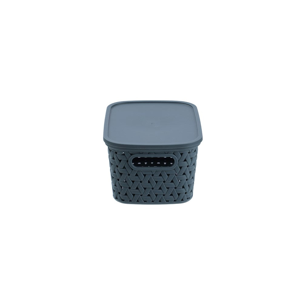 Rattan Lidded Basket 3L