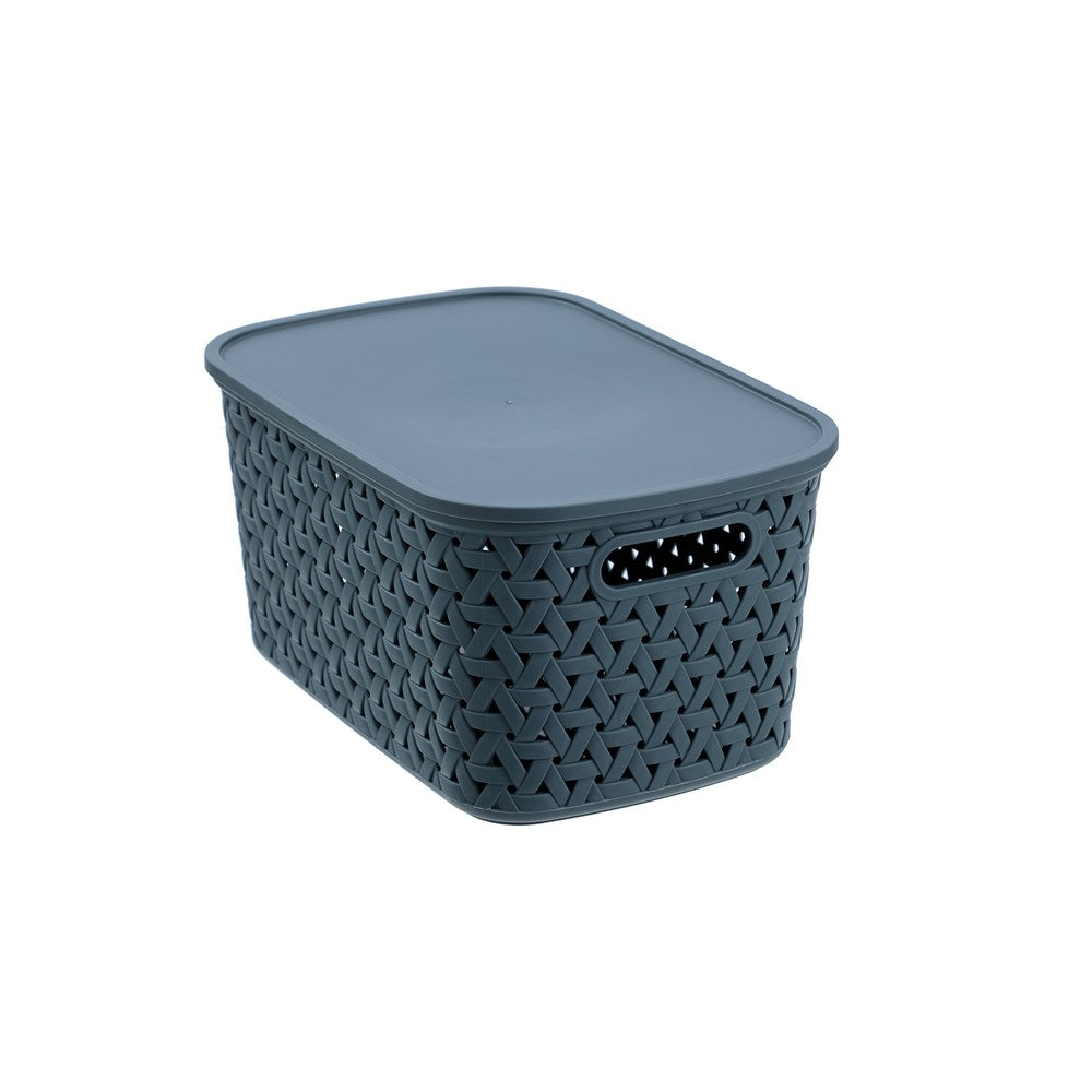 Rattan Lidded Basket 7L