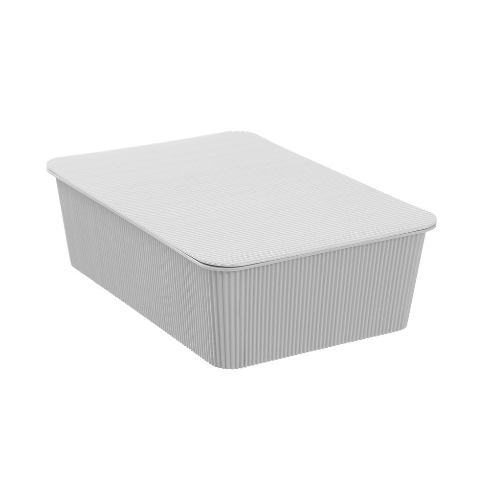 Ribbed Lidded Storage Basket 7.5L