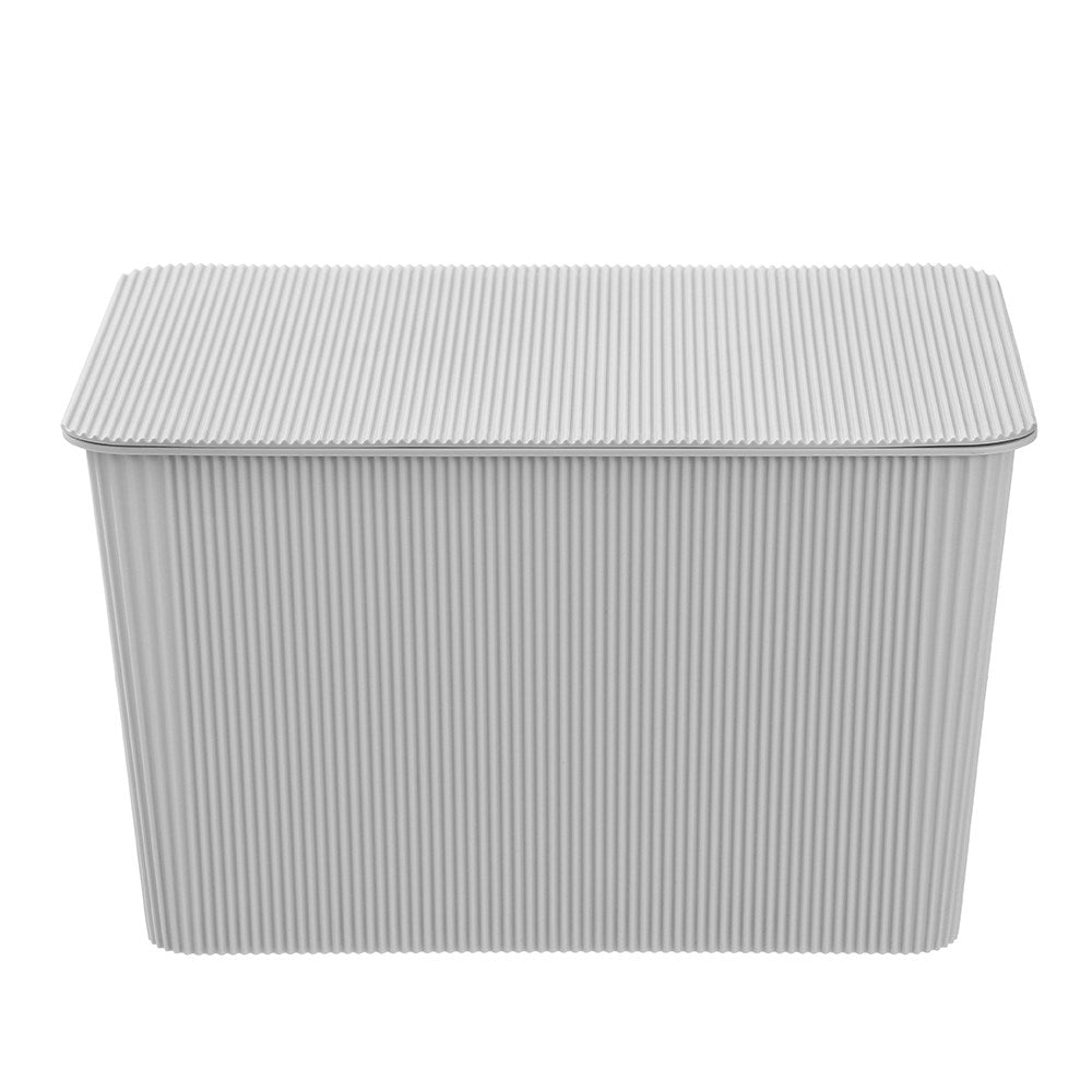 Ribbed Lidded Storage Basket 15L