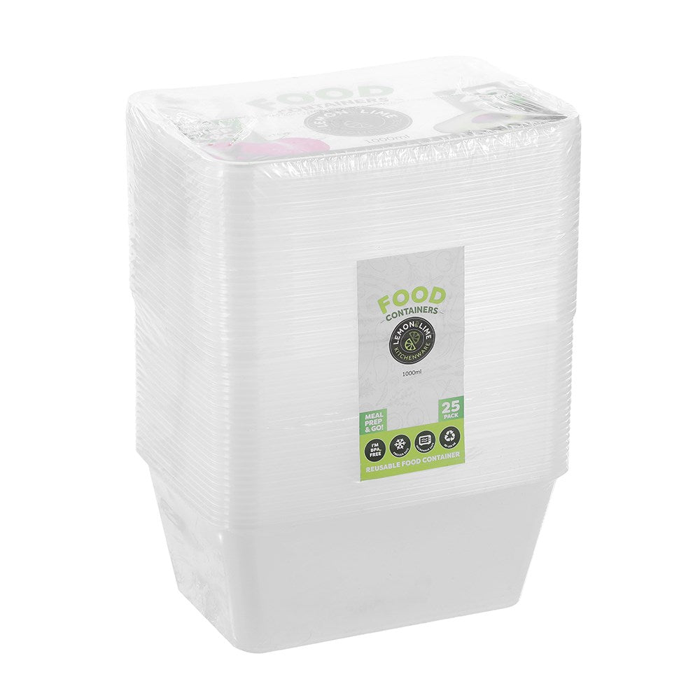 Reusable Food Container 1L - 20 Pack