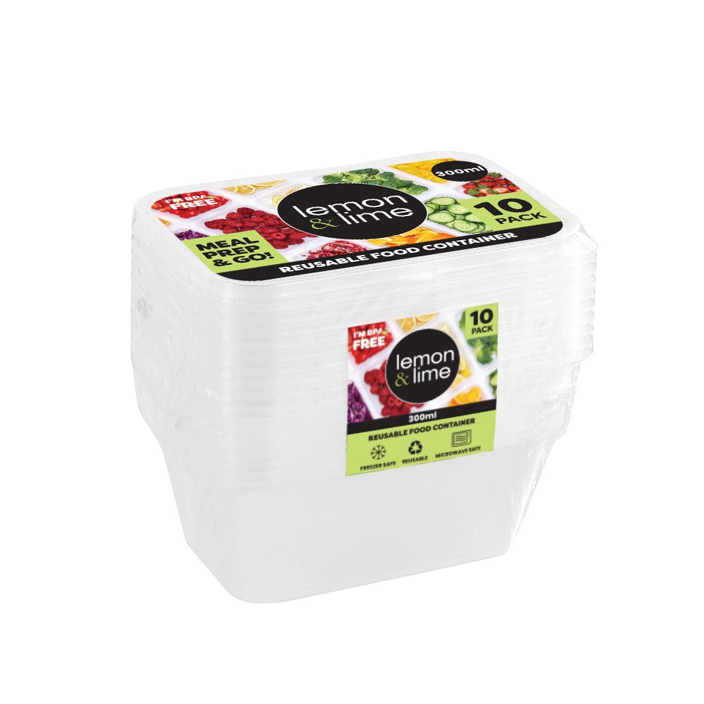Reusable Food Container 300ml - 10 Pack