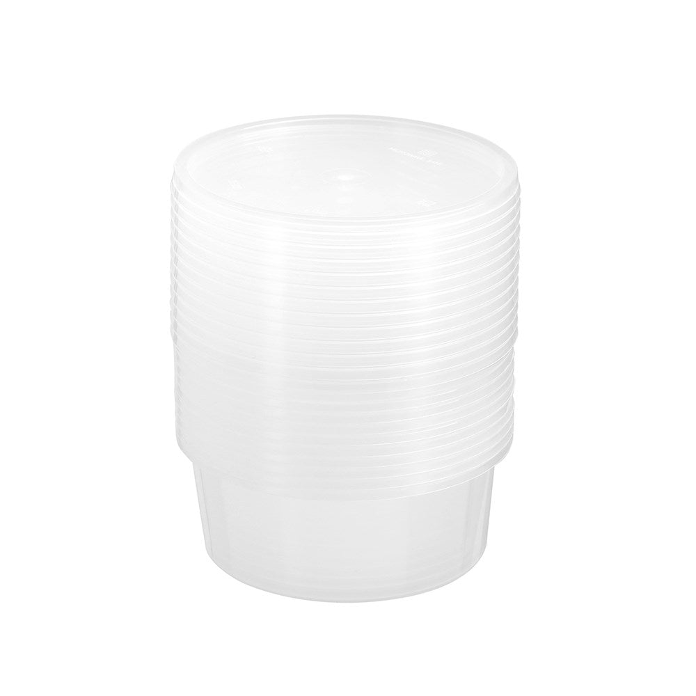 12 Pack Round Reusable Food Container 300ml