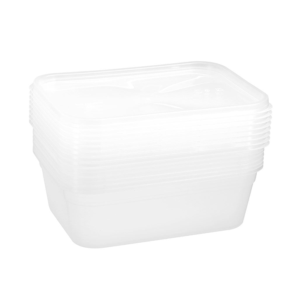 8 Pack Rectangle Reusable Food Container 2L
