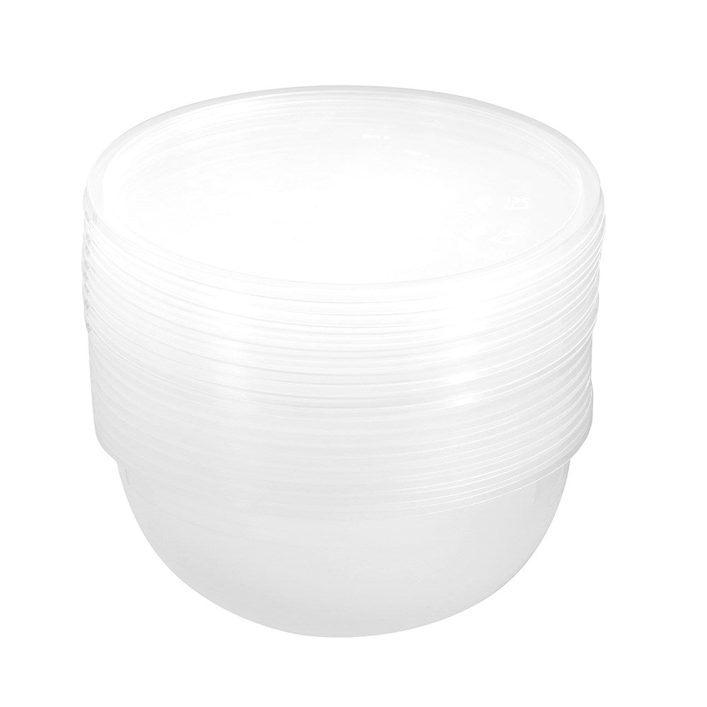 10 Pack Reusable Food Container Round 1.5L