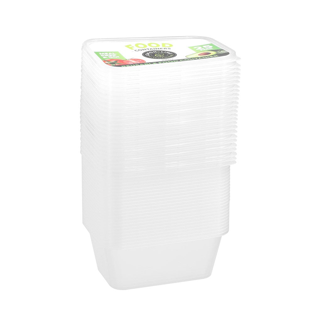 25 Pack Reusable Food Container 300ml