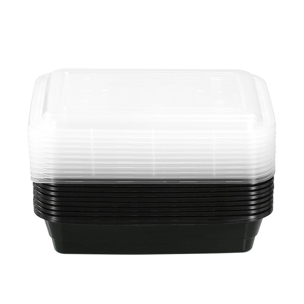 10 Pack Reusable Food Prep Container 1200ml - Assorted