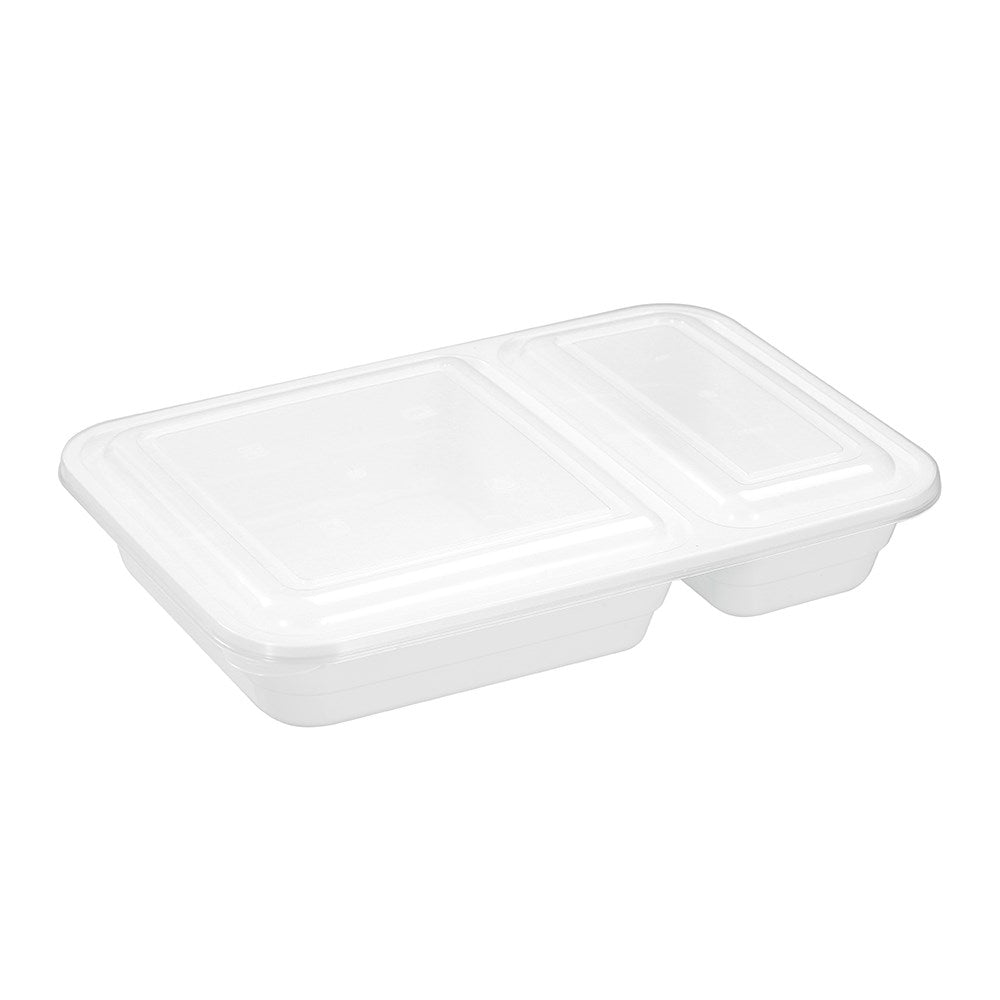 10 Pack 2 Section Reusable Food Prep Container 850ml