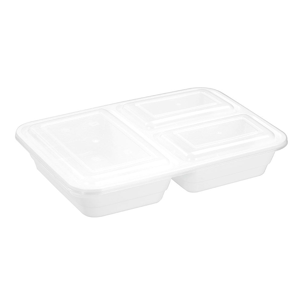 8 Pack 3 Section Reusable Food Prep Container 1200ml