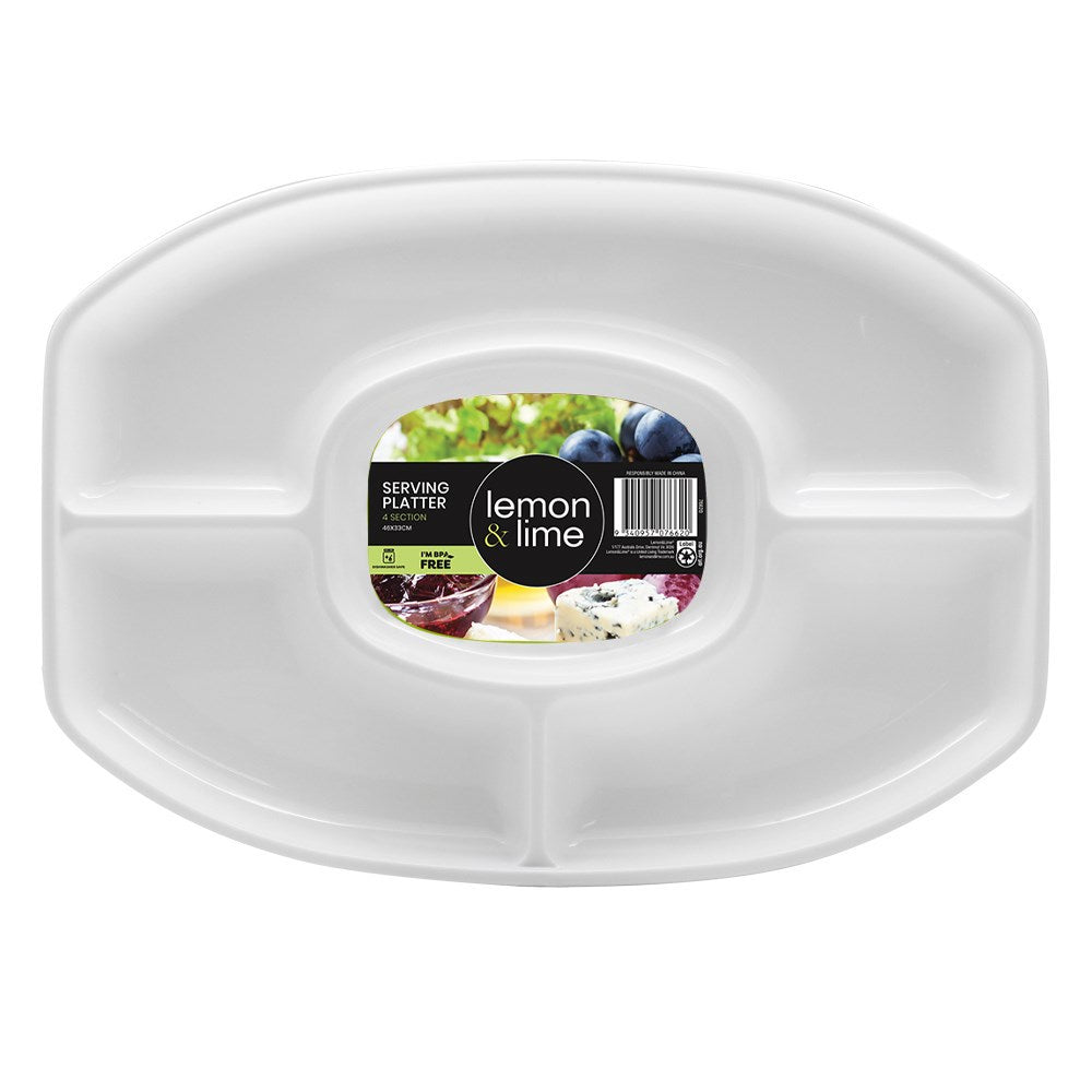 4 Section Oval Serving Platter