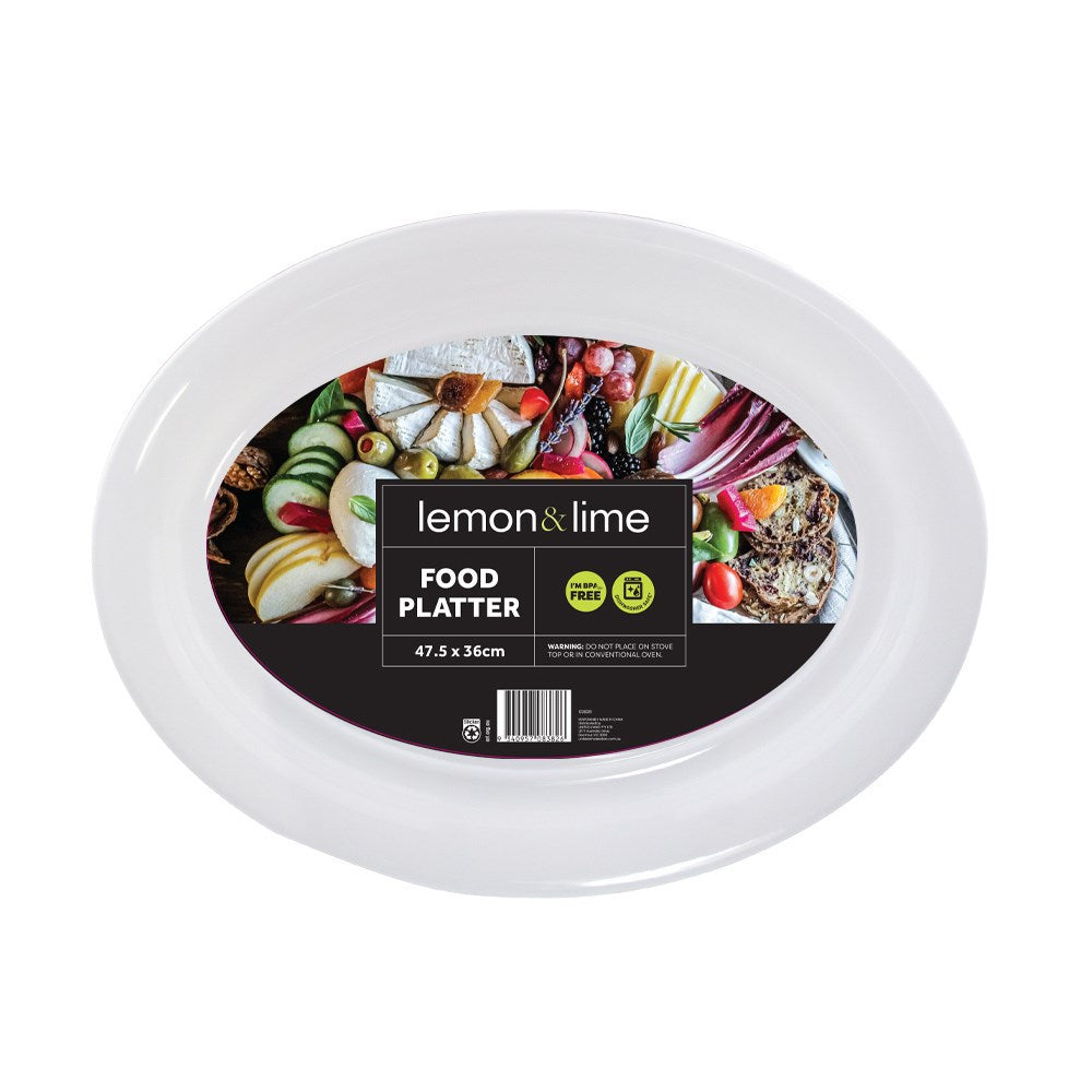 Oval Serving Platter Large 46.5 x 35.5cm White