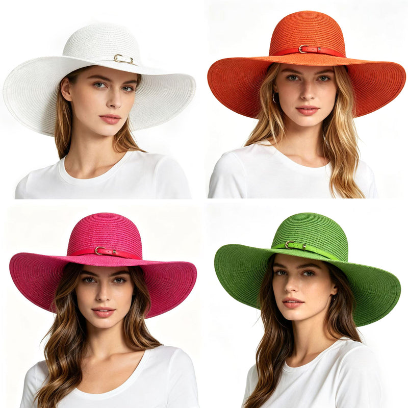 Wide Brim Sun Hat - Assorted - Red Dot