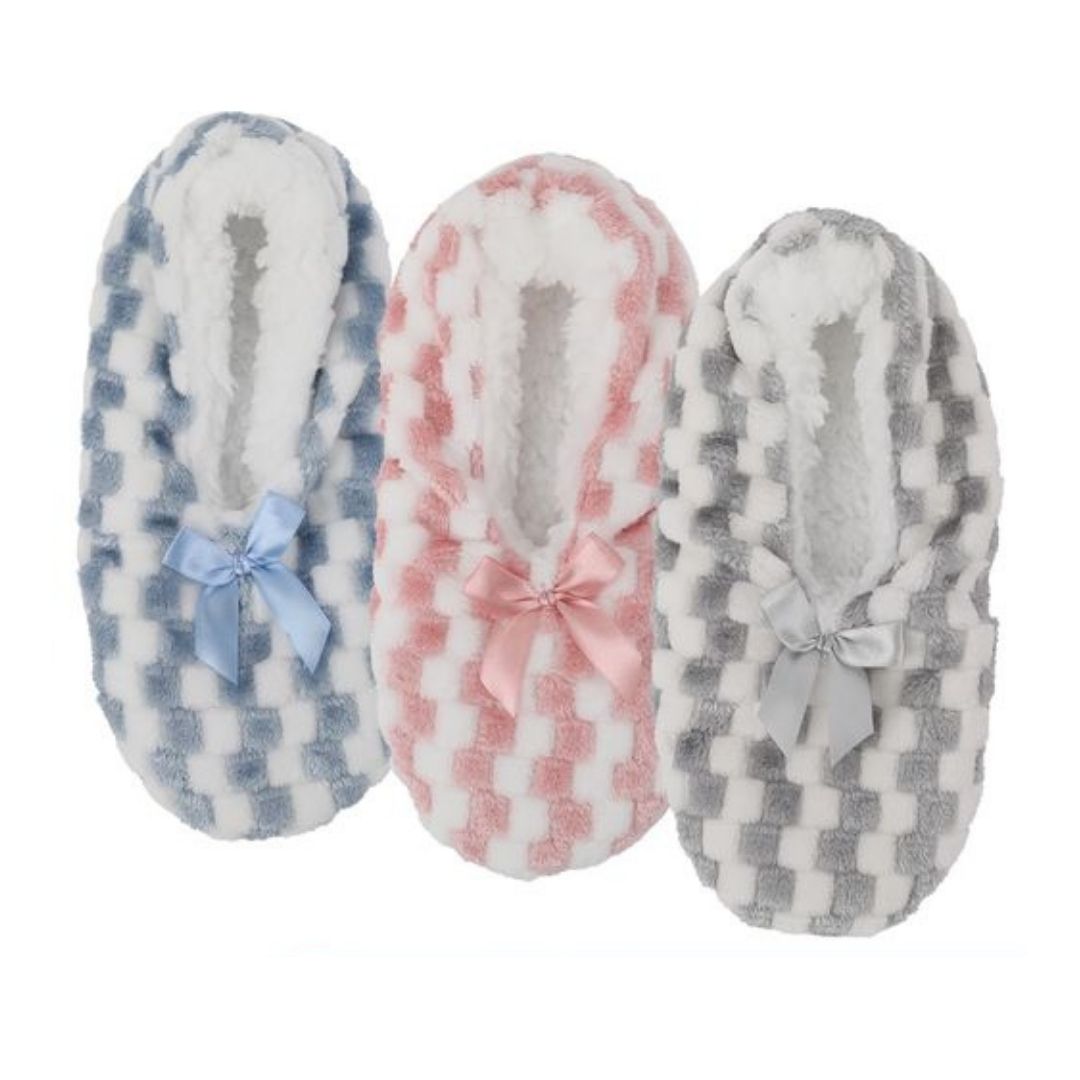 Check Print Footlet Slippers