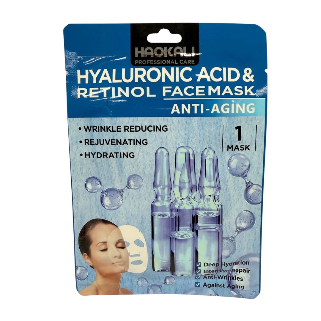 Face Mask - Hyaluronic Acid & Retinol Anti-Ageing Treatment 10 Pack