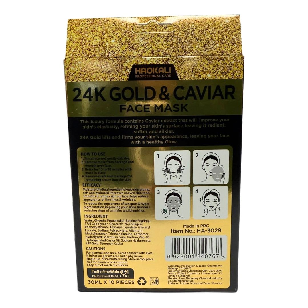 Face Mask - 24K Gold & Caviar Firming Treatment 10 Pack