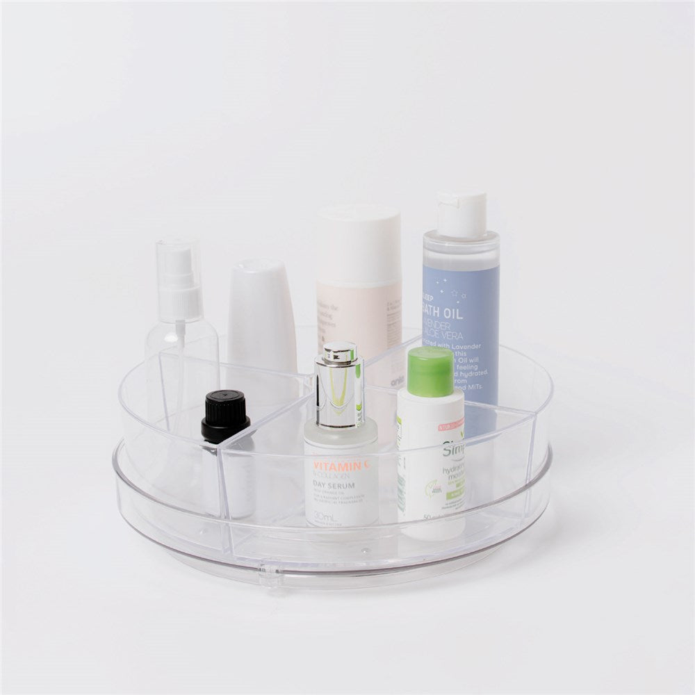 Crystal Round Turntable With 4 Bins 23.5cm
