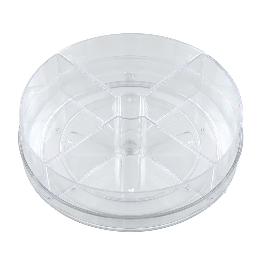 Crystal Round Turntable With 4 Bins 23.5cm