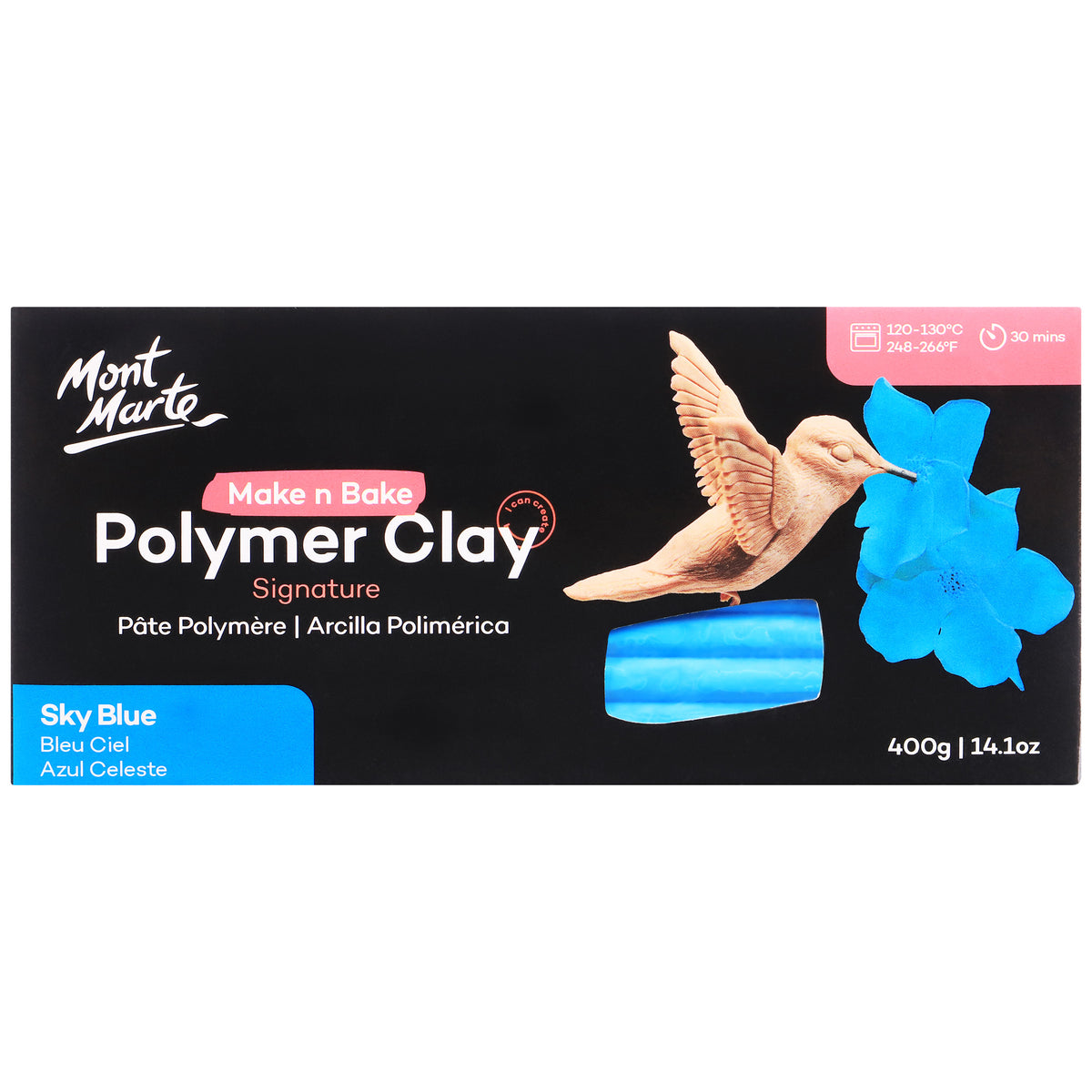 400g Make n Bake Polymer Clay - Sky Blue - Mont Marte