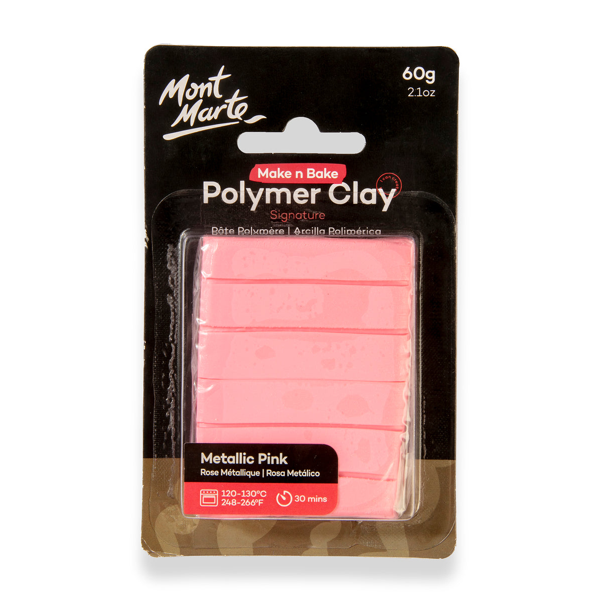 60g Polymer Clay - Metallic Pink - Mont Marte