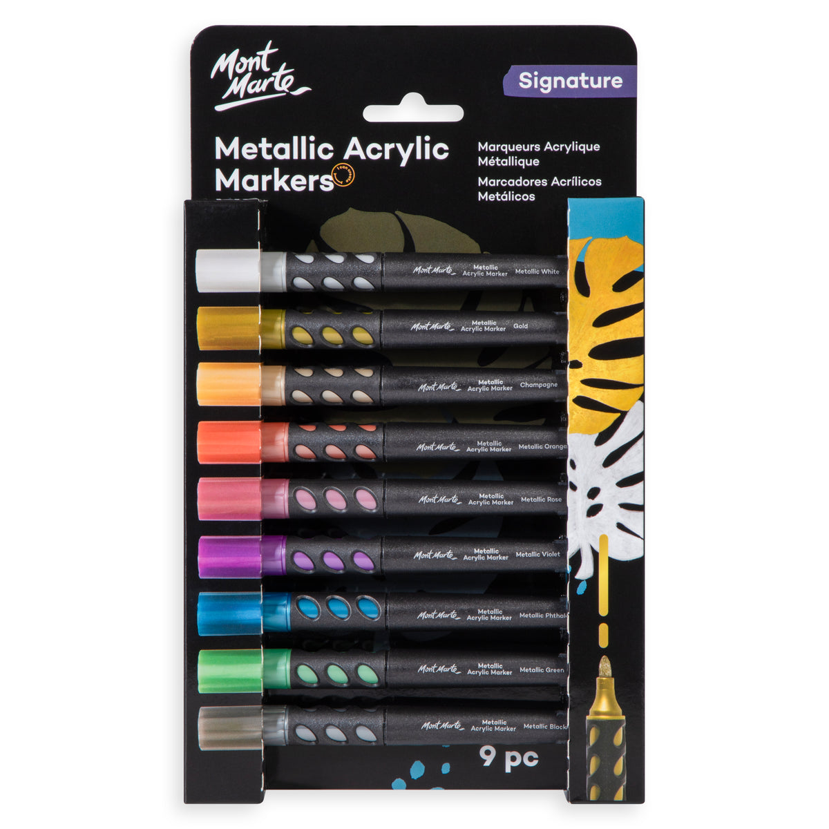 Metallic Acrylic Markers - 9 Piece - Mont Marte