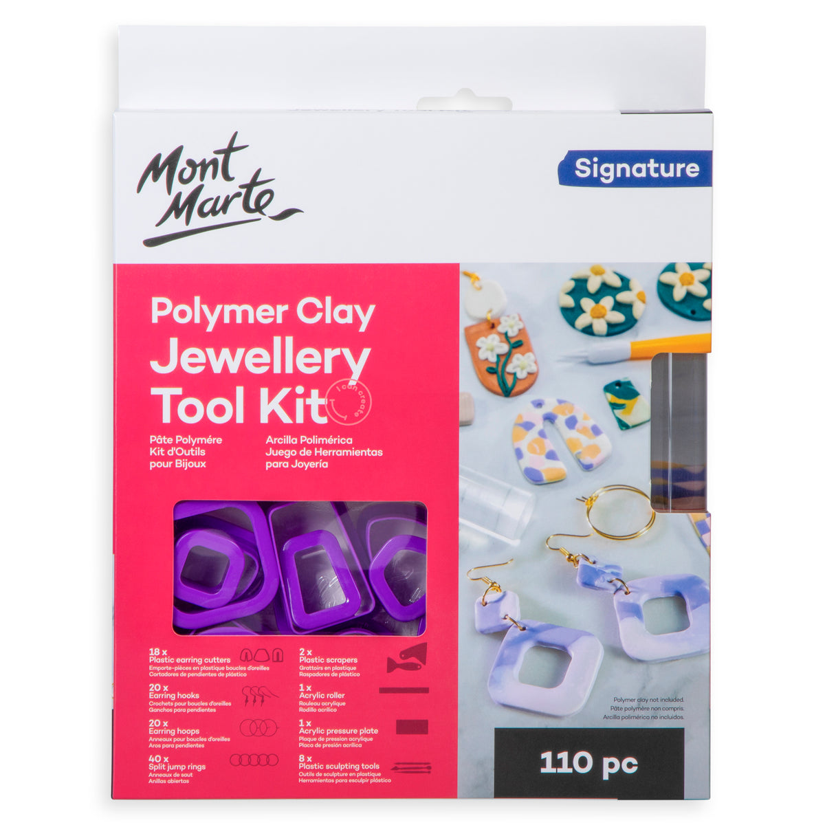 110 Piece Polymer Clay Jewellery Making Kit - Signature - Mont Marte