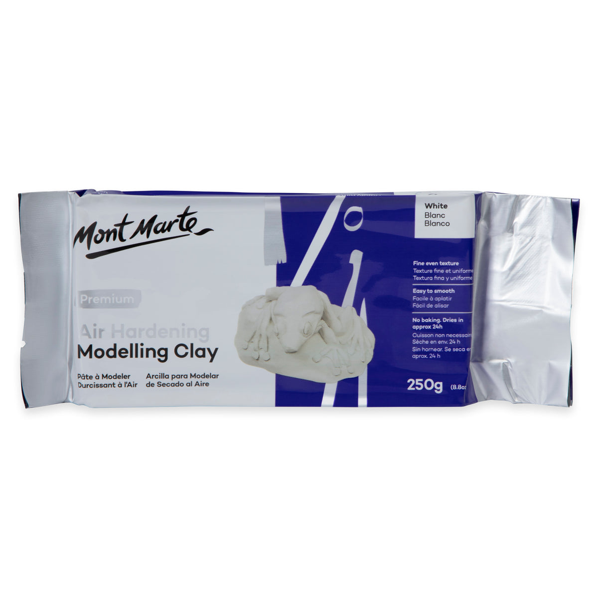 Air Hardening Modelling Clay 250g - White - Mont Marte