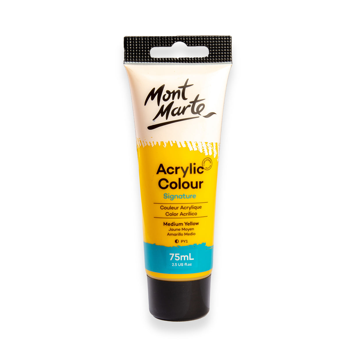 Acrylic Colour Paint 75ml Tube - Medium Yellow - Mont Marte
