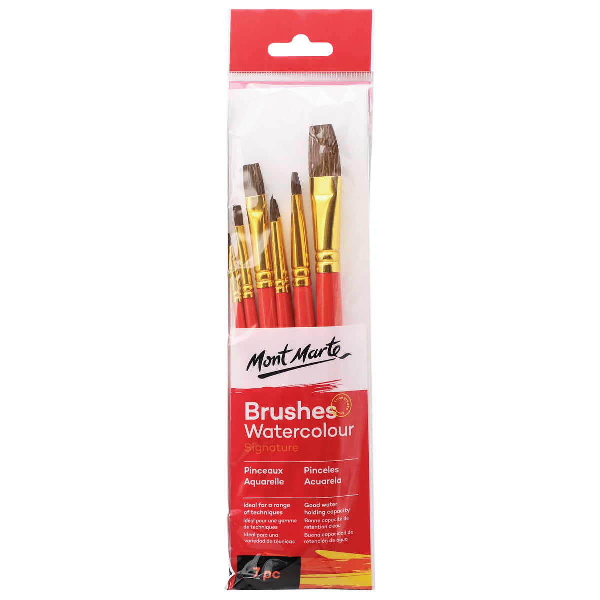 7 Piece Watercolour Brush Set - Assorted - Mont Marte