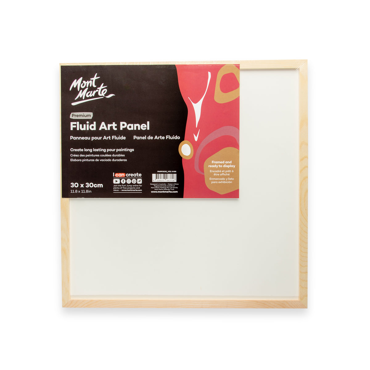 Fluid Art Panel Premium 30 x 30cm - Mont Marte