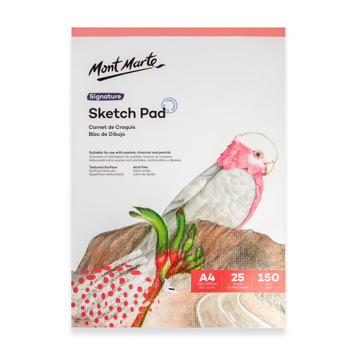 25 Sheet Sketch Pad 150gsm A4 210 x 297mm - Mont Marte