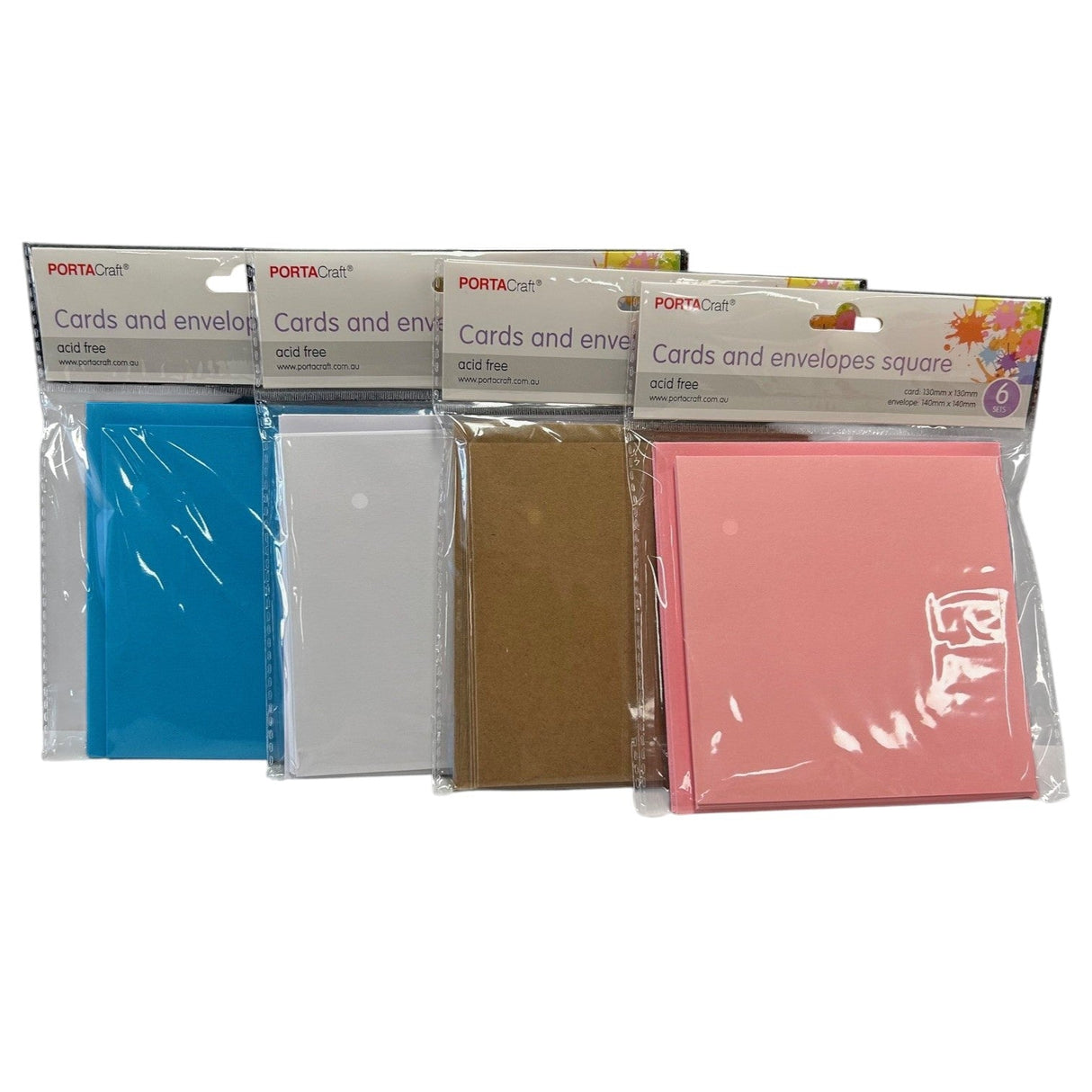 Square Craft Cards and Envelopes - 6 Pack