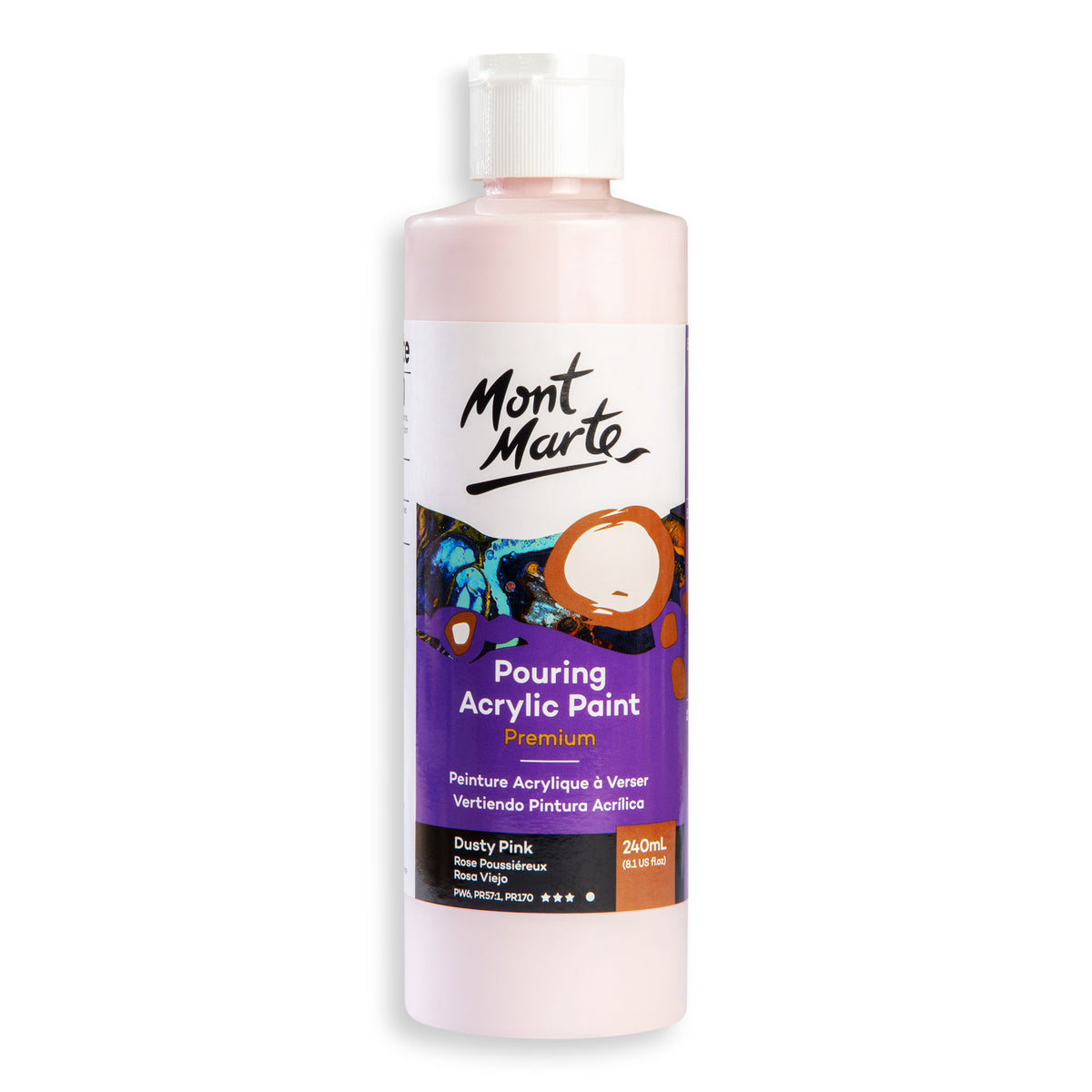 Pouring Acrylic Paint 240ml - Dusty Pink - Mont Marte
