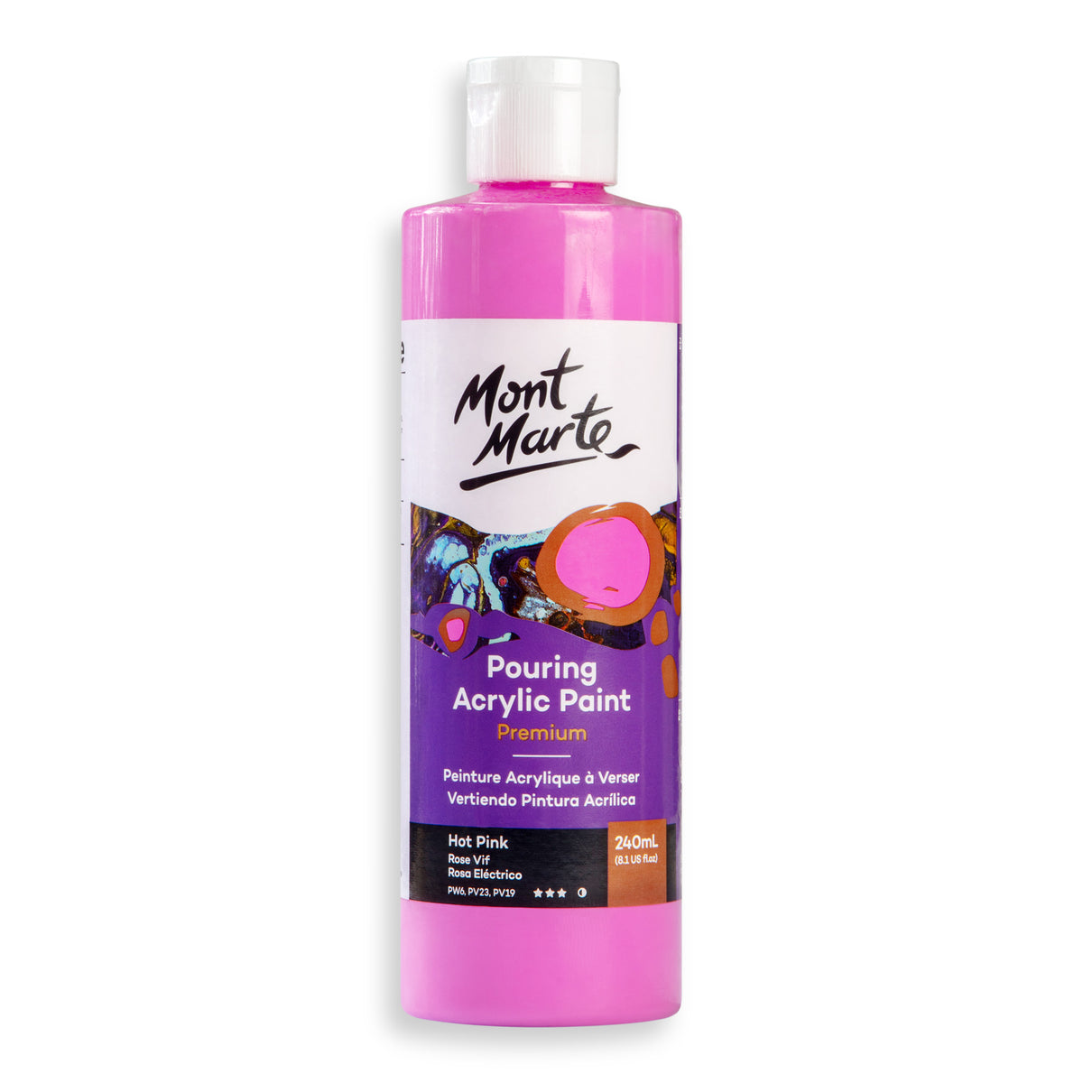 Pouring Acrylic Paint 240ml - Hot Pink - Mont Marte