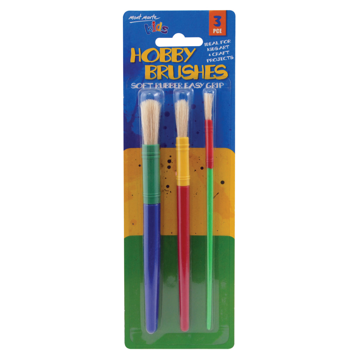 3 Pack Hobby Brushes - Assorted Sizes - Mont Marte