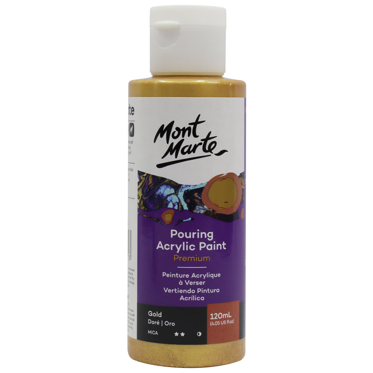 Pouring Acrylic Paint Premium 120ml Bottle - Gold - Mont Marte