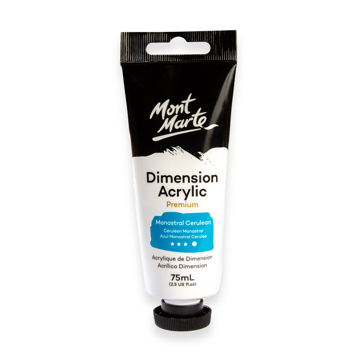 75ml Dimension Acrylic Premium Paint Tube - Monastral Cerulean - Mont Marte